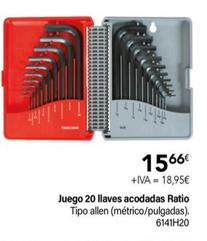 Oferta de Juego 20 Llaves Acodadas por 15,66€ en Cadena88