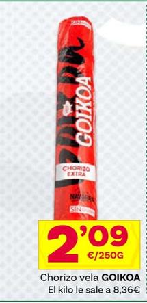 Oferta de Chorizo vela por 2,09€ en Supermercados Dani