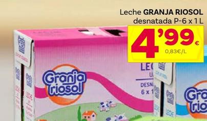 Oferta de Granja riosol - leche desnatada por 4,99€ en Supermercados Dani