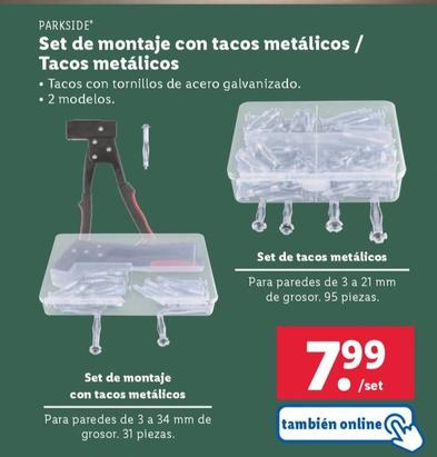 Oferta de Set de montaje con tacos metalicos por 7,99€ en Lidl