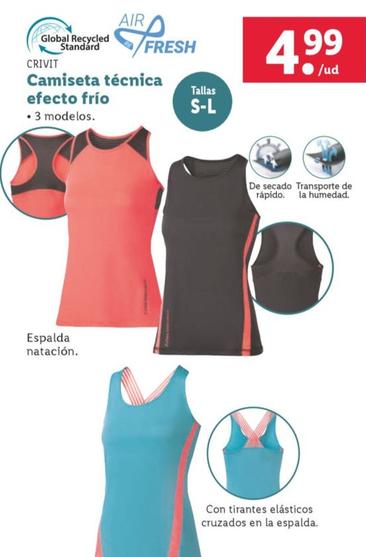 Oferta de Camiseta tecnica efecto frio por 4,99€ en Lidl