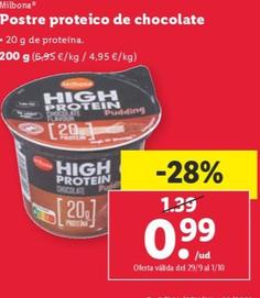 Oferta de Postre proteico de chocolate por 0,99€ en Lidl