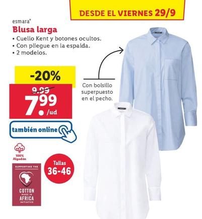 Oferta de Blusa larga por 7,99€ en Lidl