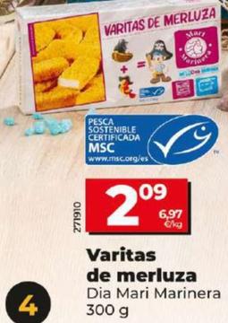 Oferta de Dia Mari Marinera - Varitas de merluza por 2,09€ en Dia
