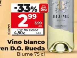 Oferta de Vino blanco Joven D.O. Rueda por 2,99€ en Dia