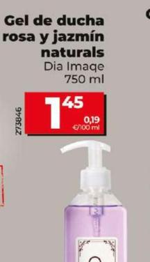 Oferta de Gel de ducha rosa y jazmin naturals por 1,45€ en Dia