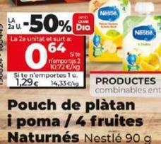 Oferta de Pouch de platan i poma / 4 fruites naturnes por 0,64€ en Dia