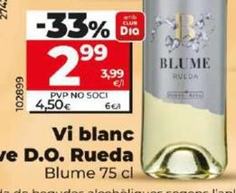 Oferta de Vi blanc Jove D.O. Rueda por 2,99€ en Dia