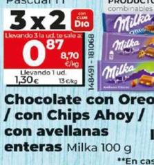 Oferta de Chocolate con Orea / con Chips Ahoy / con avellanas por 0,87€ en Dia