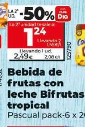 Oferta de Bebida de frutas con leche Bifrutas tropical por 1,24€ en Dia