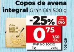 Oferta de Copos de avena integral por 0,75€ en Dia