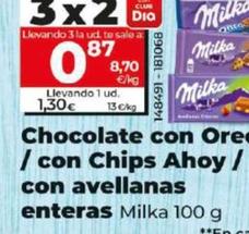 Oferta de Chocolate con oreo / con chips ahoy / con avellanas enteras por 1,3€ en Dia