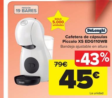 Oferta de DeLonghcafetera de capsulas piccolo XS EDG110WBi por 45€ en Carrefour