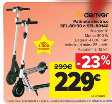 Oferta de Patinete electrico SEL-80130 por 229€ en Carrefour