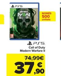 Oferta de PS5 - Call of duty modern warfare II por 37,9€ en Carrefour