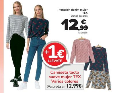 Oferta de Pantalons denim mujer por 12,99€ en Carrefour