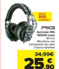Oferta de RIG - auricular 400HS camo por 25,9€ en Carrefour