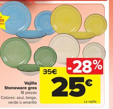 Oferta de Vajilla stoneware gres por 25€ en Carrefour