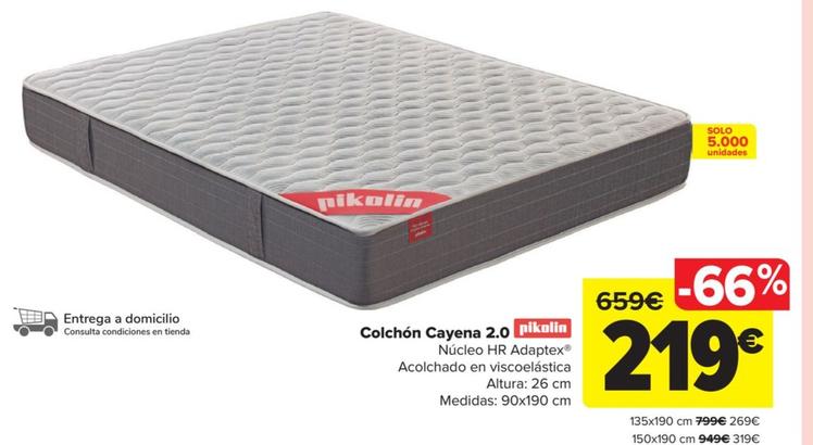 Oferta de Colchon cayena 2.0 por 219€ en Carrefour