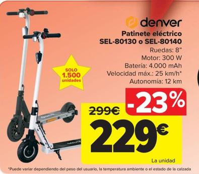 Oferta de Patinete Electrico SEL-80130 o SEL-80140 por 229€ en Carrefour