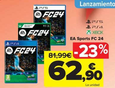 Oferta de EA sport FC 24 por 62,9€ en Carrefour