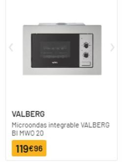 Oferta de Valberg - Microondas Integrable por 119,96€ en Electro Depot