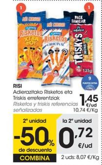 Oferta de Risketos y triskis referencias sertanzadas por 1,45€ en Eroski
