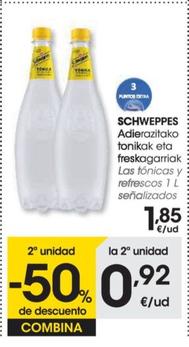 Oferta de Los tonicas y refrescos  por 1,85€ en Eroski