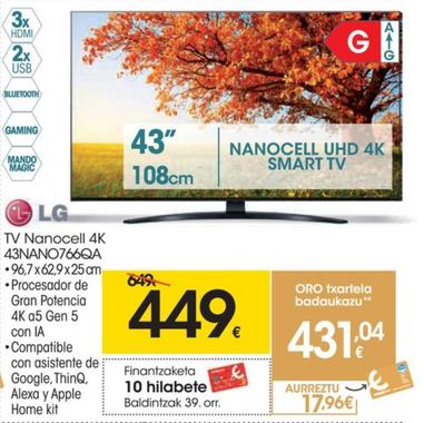 Oferta de 43NANO766QA por 449€ en Eroski