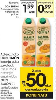 Oferta de Las zumos naranja lexorimidos por 1,99€ en Eroski