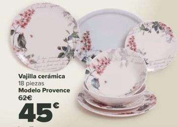 Oferta de Vajilla ceramica Modelo Provence por 45€ en Carrefour