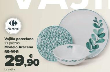 Oferta de Vajilla Porcelana Modelo Aracena por 29,9€ en Carrefour