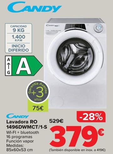 Oferta de Lavadora RO 1496DWMCT/1-S por 379€ en Carrefour