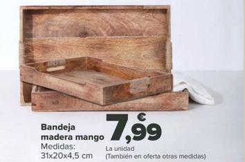 Oferta de Bandeja madera mango por 7,99€ en Carrefour