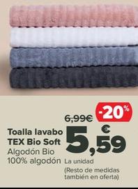 Oferta de Bio Soft Toalla Lavabo por 5,59€ en Carrefour