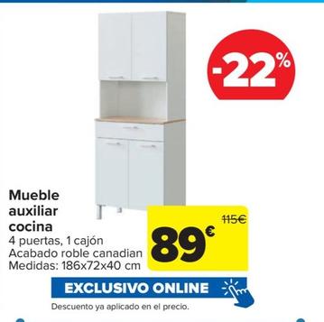 Oferta de Mueble Auxiliar Cocina por 89€ en Carrefour