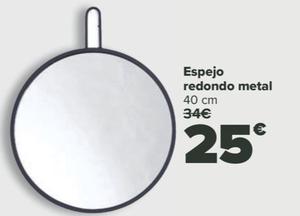 Oferta de Espejo redondo metal por 25€ en Carrefour