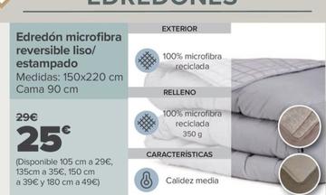 Oferta de Edredon microfibra reversible liso/estampado por 25€ en Carrefour