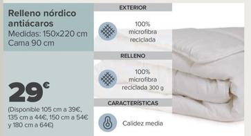 Oferta de Relleno nordico antiacaros por 29€ en Carrefour