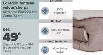 Oferta de Edredon fantasia velour/sherpa por 49€ en Carrefour