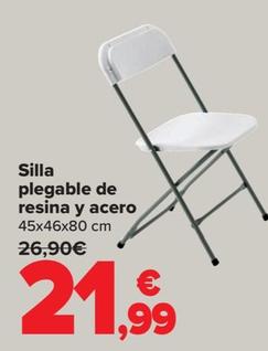 Oferta de Silla plegable de resina y acero por 21,99€ en Carrefour