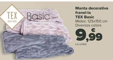 Oferta de Manta decorativa franel-ia basic por 9,99€ en Carrefour