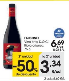 Oferta de Vino tinto D.O.C. rioja crianza por 6,69€ en Eroski