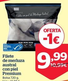 Oferta de Filete de merluzza austral con piel premium por 9,99€ en La Sirena