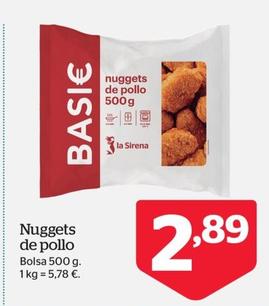 Oferta de Nuggets de pollo por 2,89€ en La Sirena