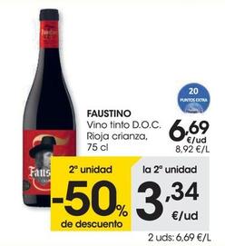 Oferta de Vino tinto D.O.C. Rioja crianza por 6,69€ en Eroski