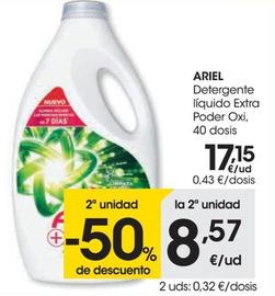 Oferta de Detergente liquido extra poder oxi, 40 dosis por 17,15€ en Eroski