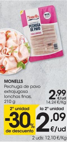 Oferta de Pechuga de pavo extrajugosa lonchos finas por 2,99€ en Eroski