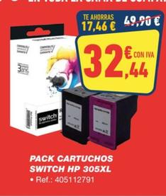 Oferta de Pack cartuchos switch hp 304XL BK + CMY REMA por 32,44€ en Bureau Vallée