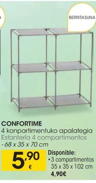 Oferta de Confortime - estanteria 4 compartimentos por 5,9€ en Eroski